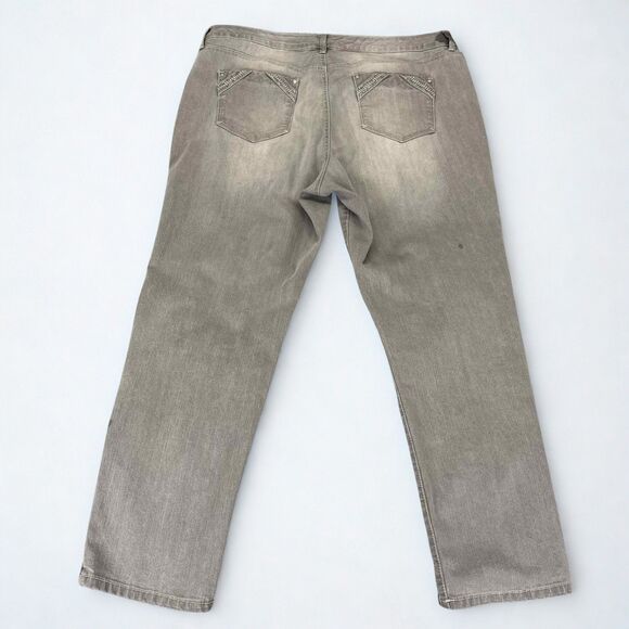 Gloria Vanderbilt Women's Jeans Size 14 Crop Gray  All Around Slimming Effect - Picture 2 of 8